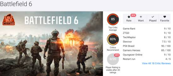 战地 6OC 站 84 分：系列巅峰之作！新老玩家必玩